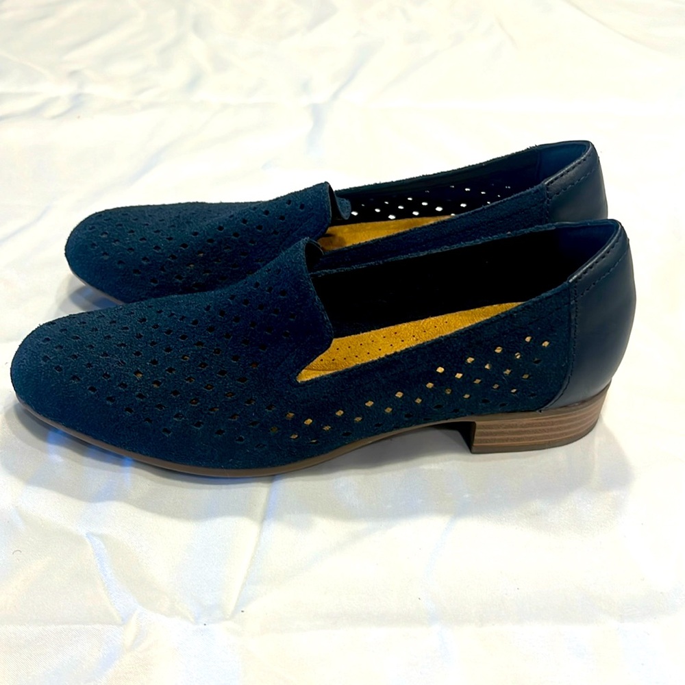 Clarks Collection Juliet Hayes Navy Suede Loafer Women's Size 5 1/2